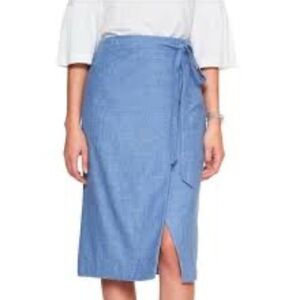 Banana Republic | Skirts | Banana Republic Blue Linen 4